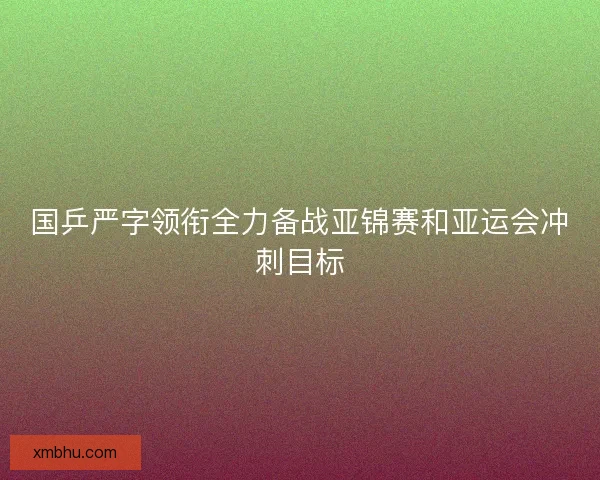 国乒严字领衔全力备战亚锦赛和亚运会冲刺目标