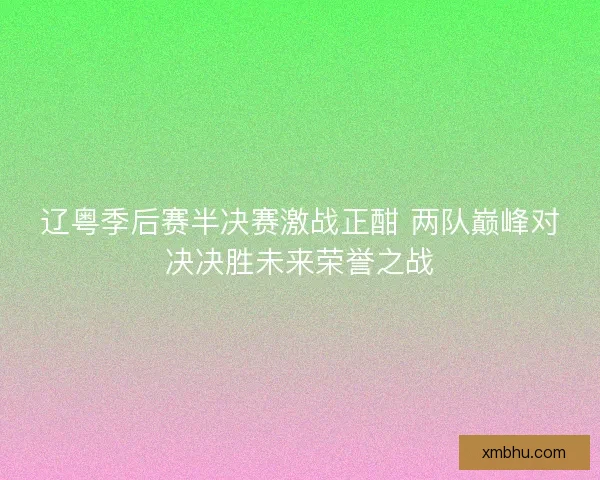 辽粤季后赛半决赛激战正酣 两队巅峰对决决胜未来荣誉之战